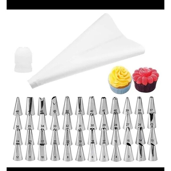 50pcs/Pack, Baking Cake Cream Squeezing Set - Picture 1 of 4
